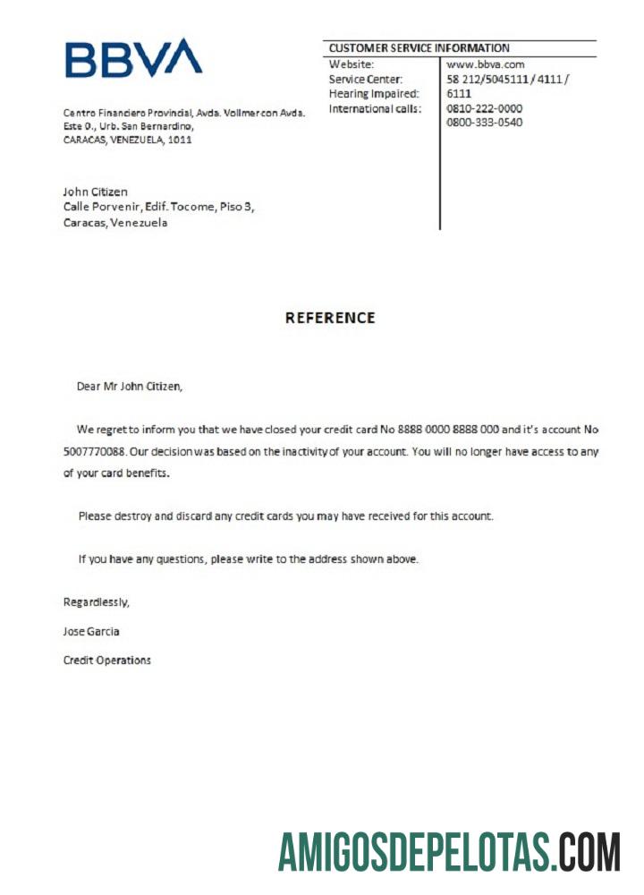 Referência de fechamento do banco BBVA da Venezuela baixar para verificação